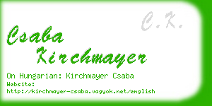 csaba kirchmayer business card